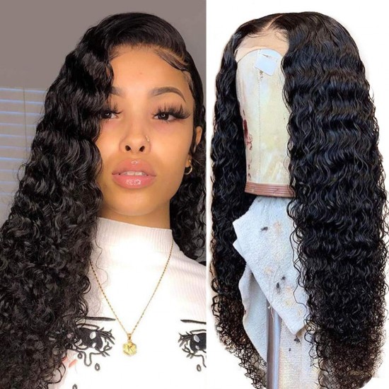Deep Wave Human Hair Wigs Lace Front Wigs